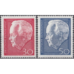 Vokietijos pašto ženklai (1967). Heinrichas Liubkė (prezidentas)