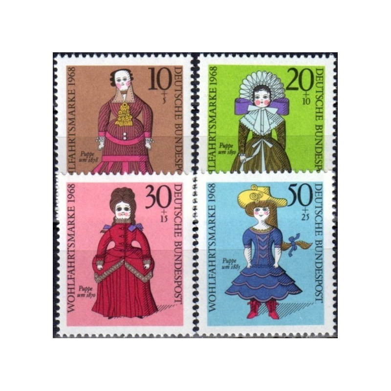 Vokietijos pašto ženklai (1968). Lėlės