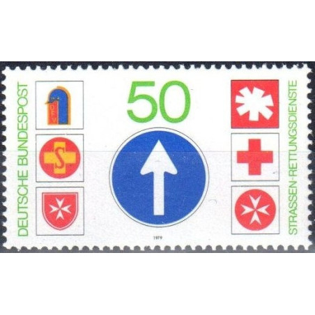 Vokietijos pašto ženklai (1979). Kelių eismo saugumas