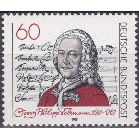 Vokietijos pašto ženklai (1981). Georgas Filipas Telemanas (kompozitorius)