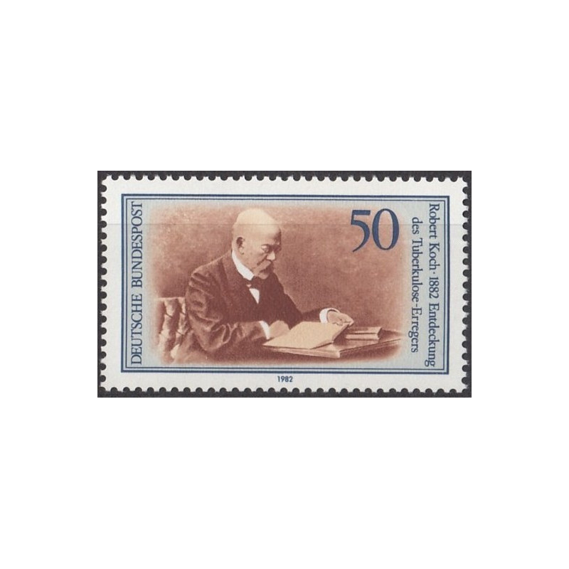 Vokietija 1982. Robertas Kochas (Nobelio premijos laureatas už tuberkuliozės tyrimus)