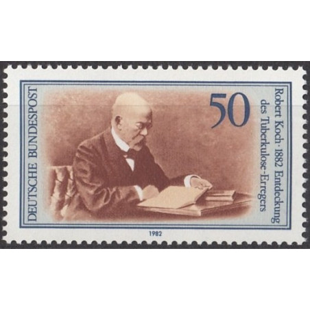 Vokietija 1982. Robertas Kochas (Nobelio premijos laureatas už tuberkuliozės tyrimus)