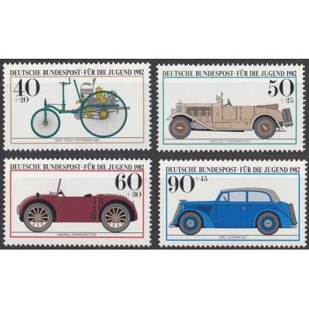 Vokietijos pašto ženklai (1982). Senoviniai automobiliai