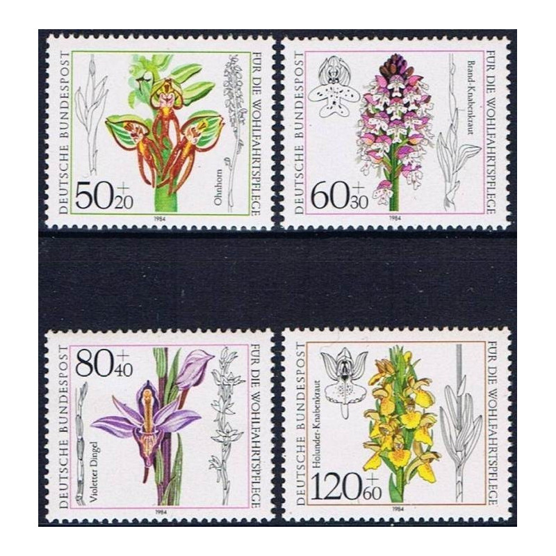 Vokietijos pašto ženklai (1984). Orchidėjos