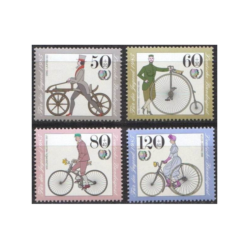 Vokietijos pašto ženklai (1985). Senoviniai dviračiai