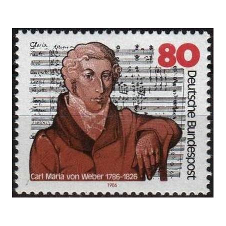 Vokietijos pašto ženklai (1986). Karlas fon Vėberis (kompozitorius)