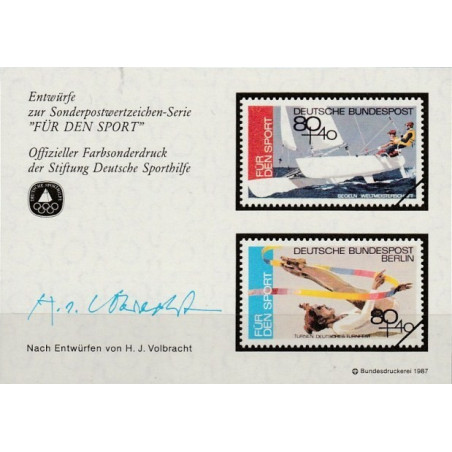 Germany stamps (1987) for sale. Sports (colour proof)