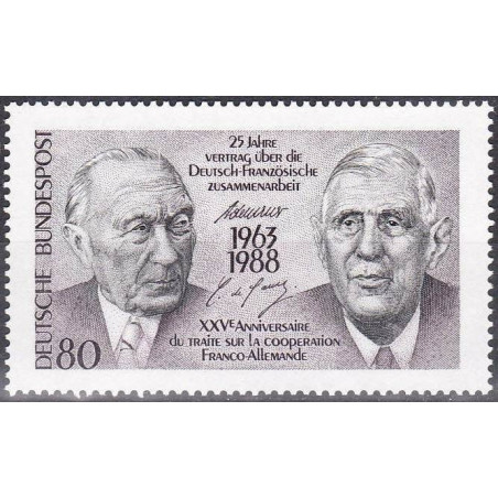 Vokietijos pašto ženklai (1988). Prancūzijos ir Vokietijos vadovai