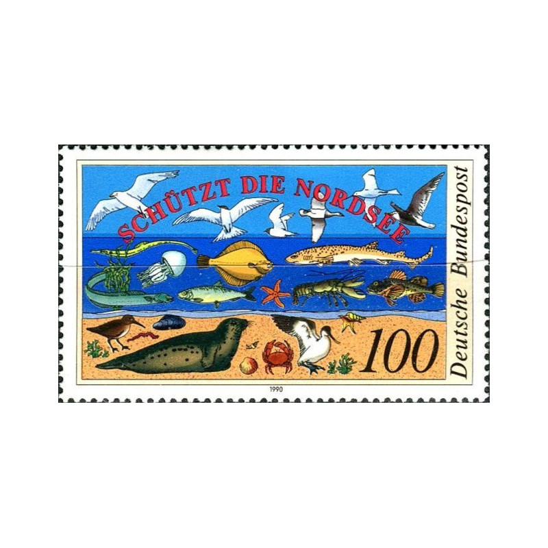 Vokietijos pašto ženklai (1990). Šiaurės jūros gyvūnijos apsauga