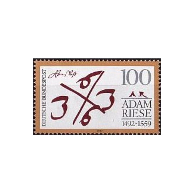 Vokietijos pašto ženklai (1992). Adamas Ryzė (vokiečių matematikas)