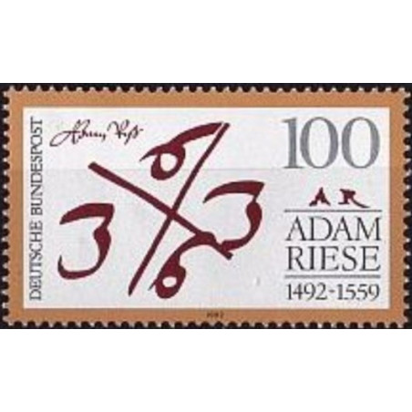 Vokietijos pašto ženklai (1992). Adamas Ryzė (vokiečių matematikas)