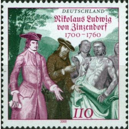 Germany 2000. Nicolaus Zinzendorf (bishop of the Moravian Church)