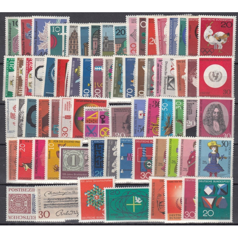 Germany 1960s, Lot of 72 stamps