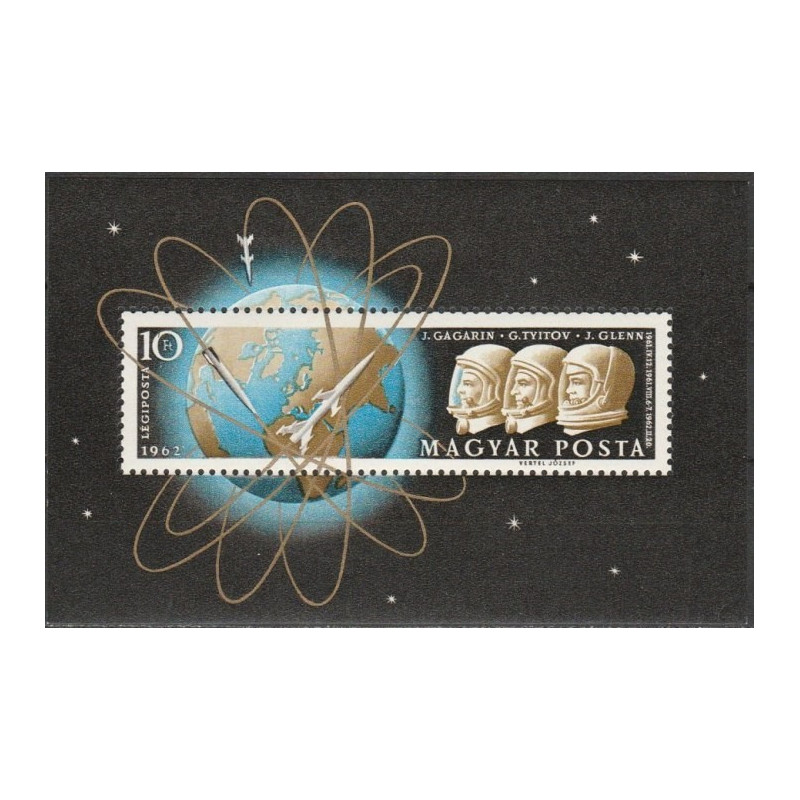 Vengrijos pašto ženklai (1962). Rusų ir amerikiečių kosmonautai