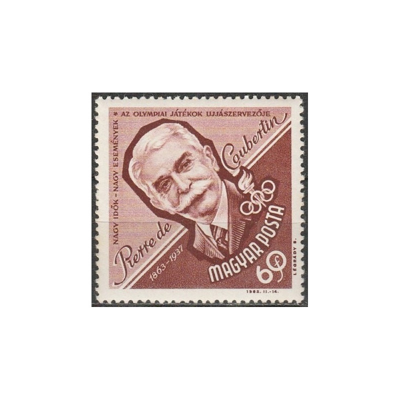 Vengrijos pašto ženklai (1963). P.Kubertinas