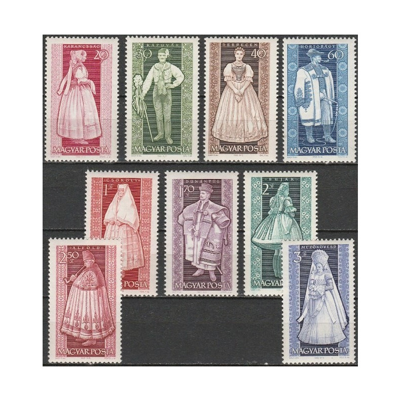 Vengrijos pašto ženklai (1963). Nacionaliniai kostiumai