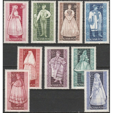 Vengrijos pašto ženklai (1963). Nacionaliniai kostiumai