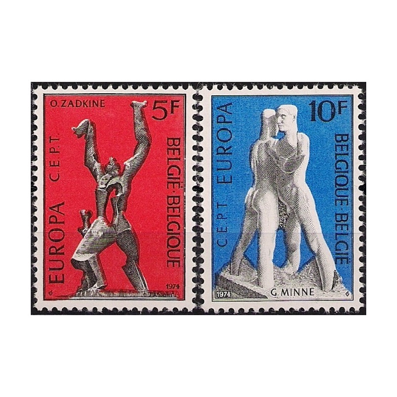 Belgijos pašto ženklai (1974). Skulptūros
