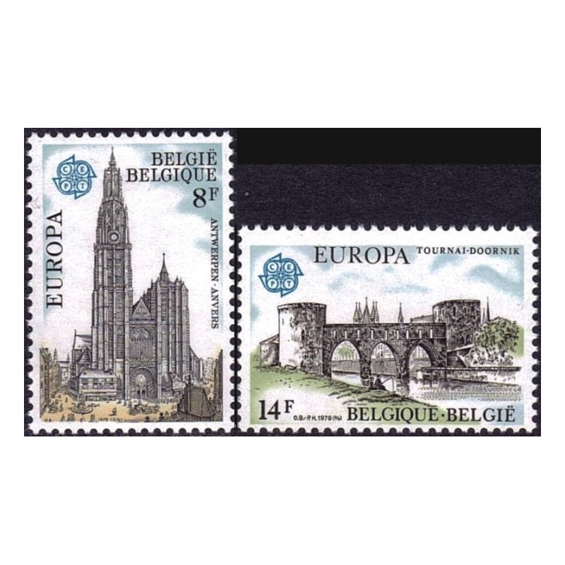Belgijos pašto ženklai (1978). Architektūros paminklai
