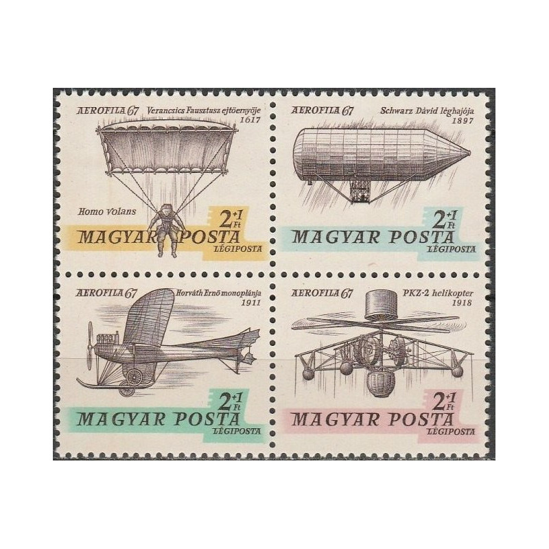 Hungary stamps (1967) for sale. History of aviation