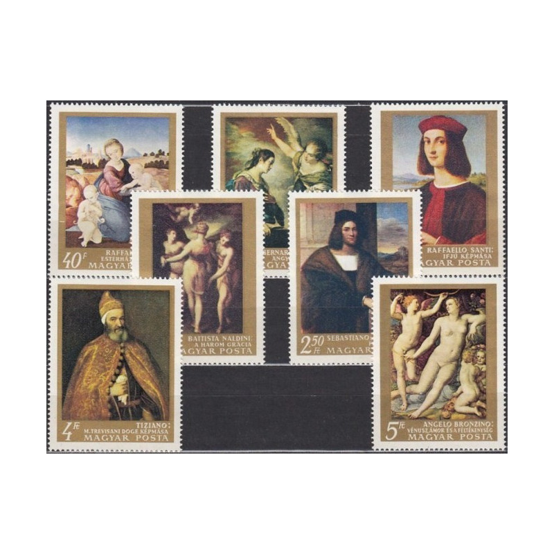 Hungary stamps (1968) for sale. Paintings of Italian masters