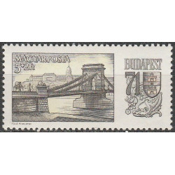 Vengrijos pašto ženklai (1969). Buda (tiltas, herbas)