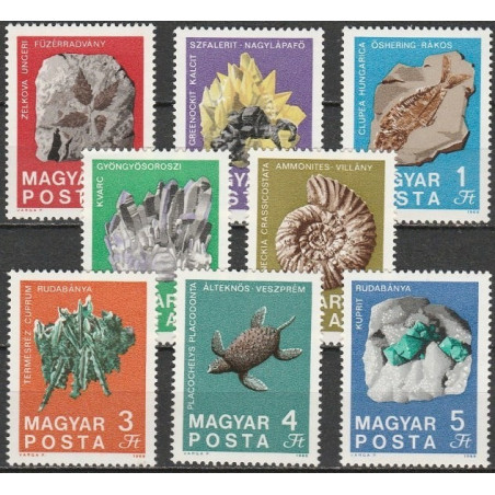 Vengrijos pašto ženklai (1969). Priešistorinė fauna (fosilijos)