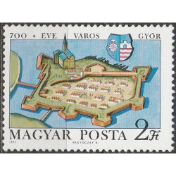 Vengrijos pašto ženklai (1971). Miestų istorija (Dėras)
