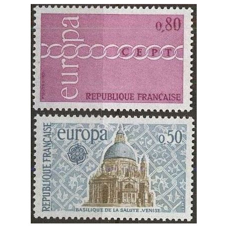 Prancūzijos pašto ženklai (1971) - Fantastiškos Europa ženklų kainos‎