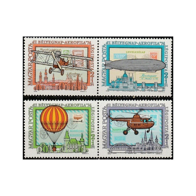 Hungary stamps (1974) for sale. History of aviation