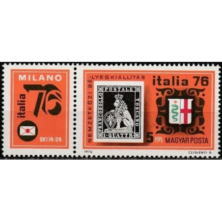 Vengrijos pašto ženklai (1976). Filatelijos paroda Italia