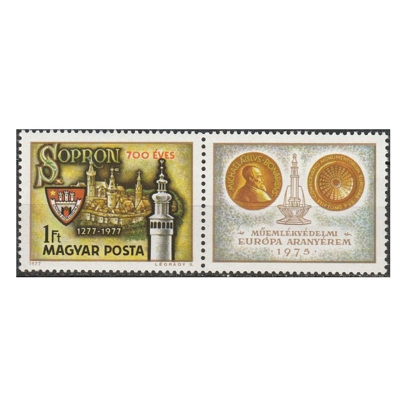 Vengrijos pašto ženklai (1977). Miestų istorija (Šopronas)