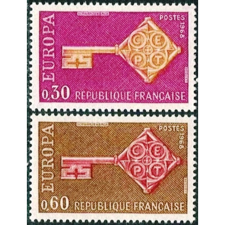 Prancūzijos pašto ženklai (1968) - Fantastiškos Europa ženklų kainos‎