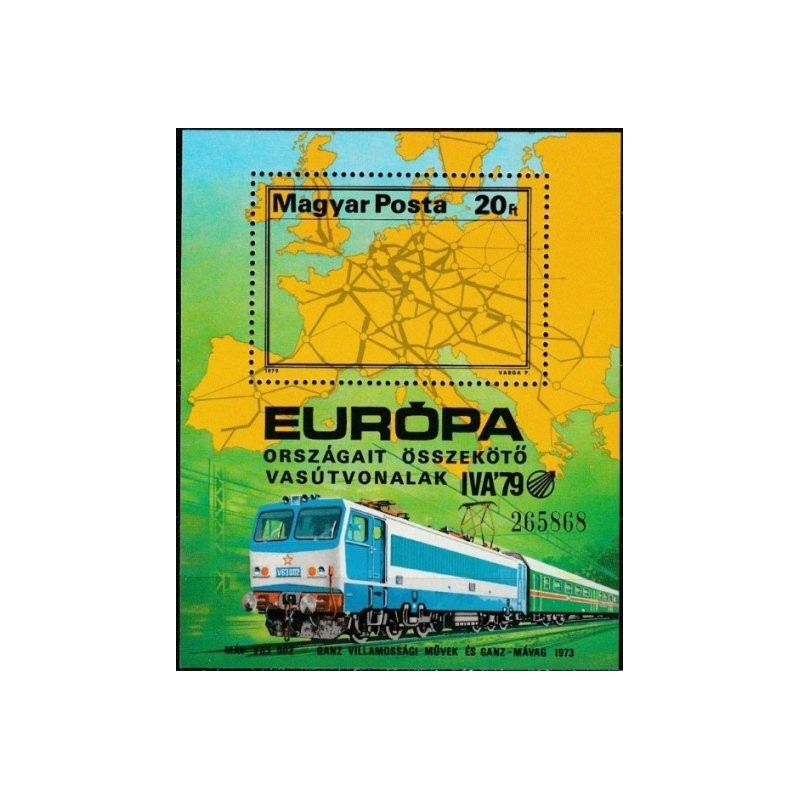 Vengrijos pašto ženklai (1979). Geležinkelių transportas Europoje