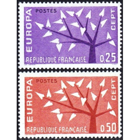 Prancūzijos pašto ženklai (1962) - Fantastiškos Europa ženklų kainos‎