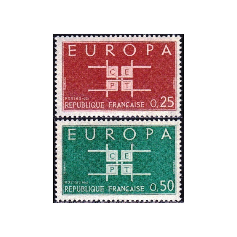 Prancūzijos pašto ženklai (1963) - Fantastiškos Europa ženklų kainos‎